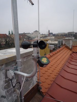 senzor deště a větru k ovládání otevírání a zavírání oken